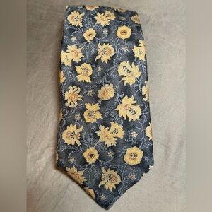 XMI Platinum Silk Cashmere Floral Tie